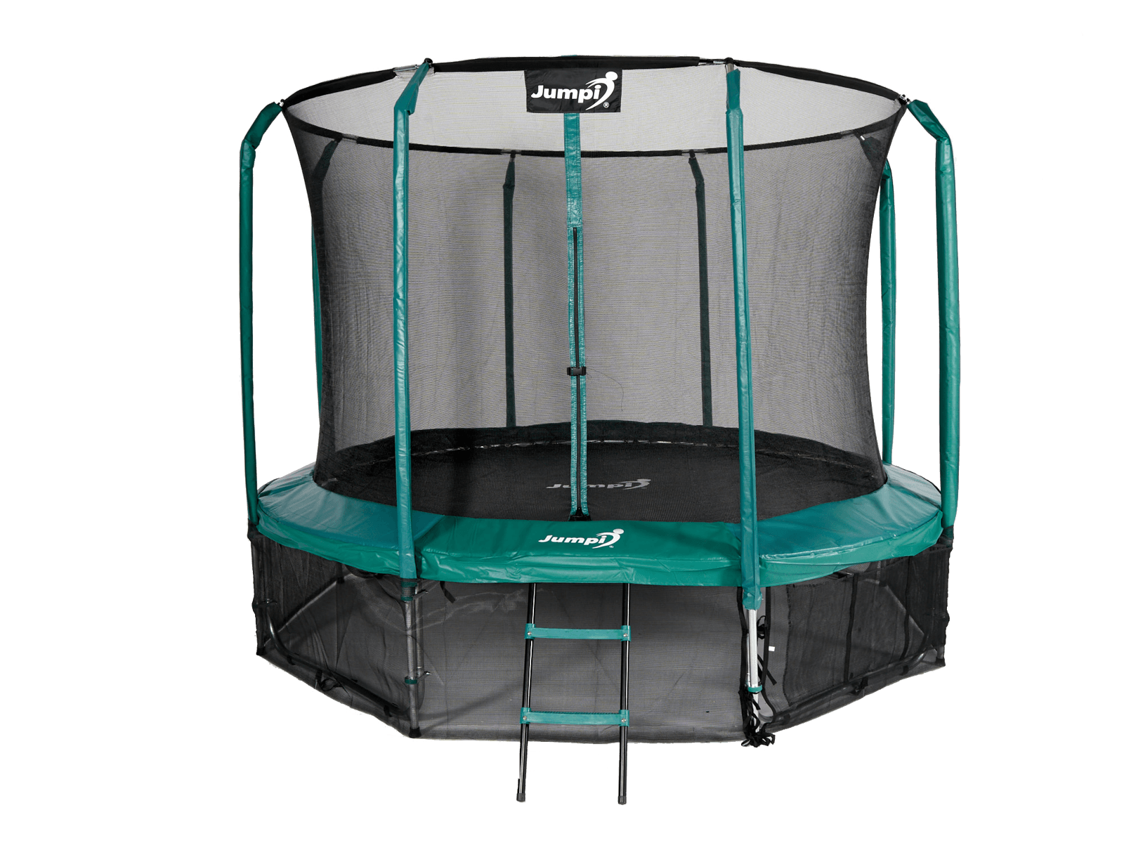 Trampolina Ogrodowa Jumpi 312cm/10FT Maxy Comfort Zielona Z Wewnętrzną Siatką