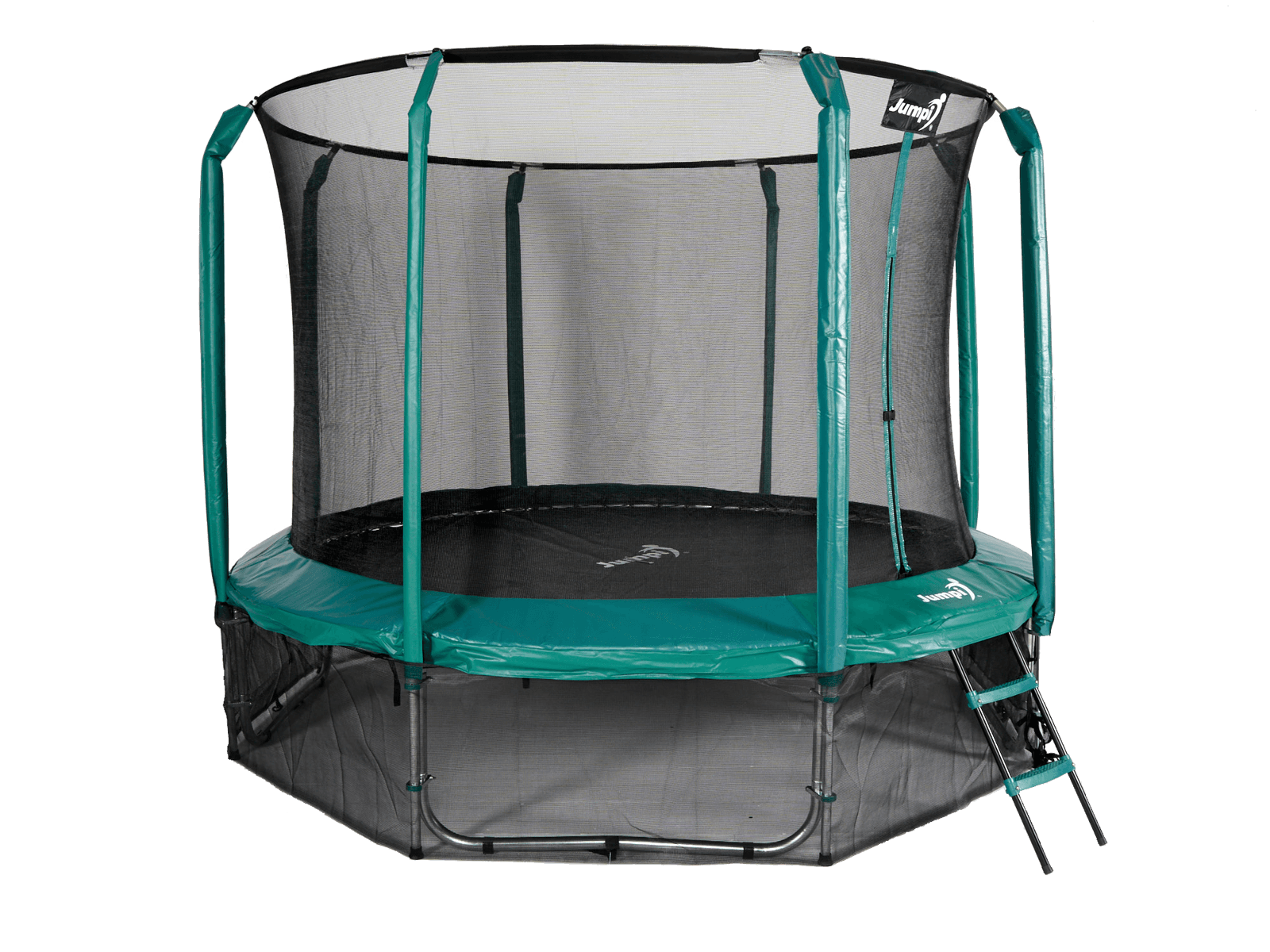 Trampolina Ogrodowa Jumpi 312cm/10FT Maxy Comfort Zielona Z Wewnętrzną Siatką
