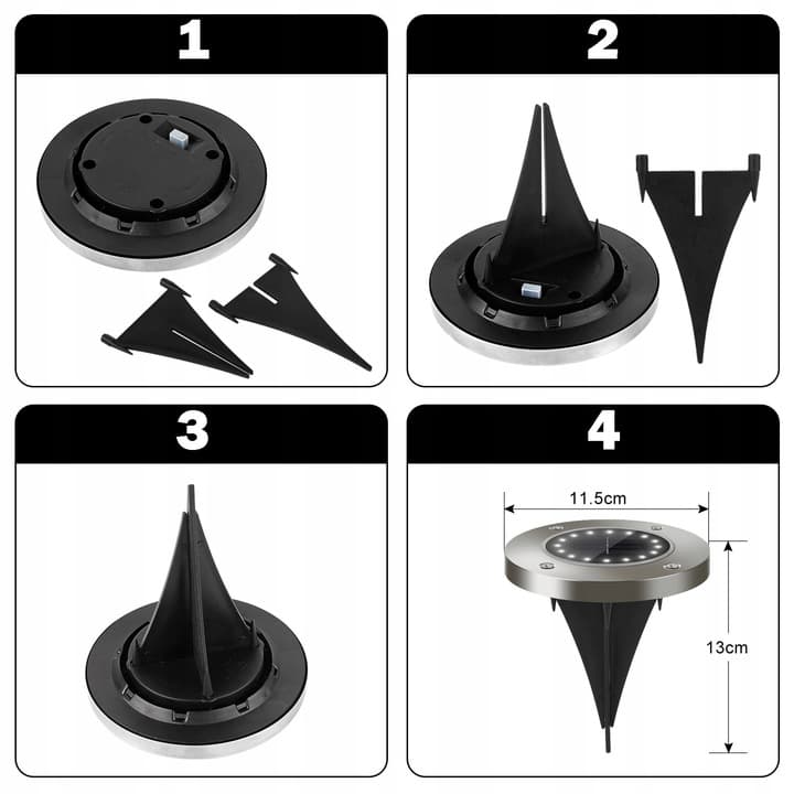 A0_tds0572_4x Solarna lampa gruntowa 16 LED